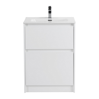 Тумба с керамической раковиной напольная BelBagno KRAFT 60 Bianco Opaco, раковина BB600ETL белая
