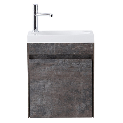 Тумба с раковиной подвесная с дверкой BelBagno PIETRA MINI 46-R Stone, раковина белая