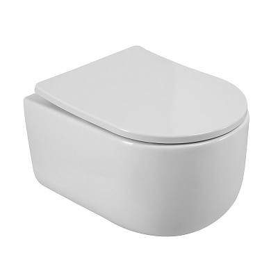 Унитаз подвесной безободковый со смывом TORNADO BelBagno SOFT-TOR BB084CH-TOR с сиденьем BB2031SC