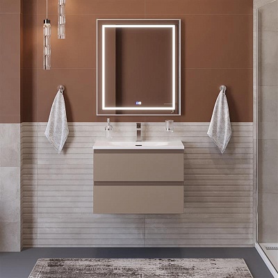 Тумба с раковиной подвесная BelBagno KRAFT 39 70 Бежевый матовый, раковина BB-8099-3-70