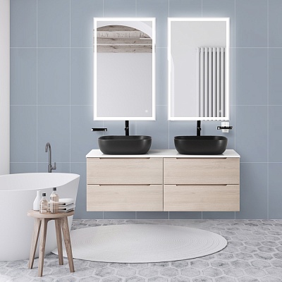 Тумбы со столешницей подвесная BelBagno ETNA 140 Rovere Grigio