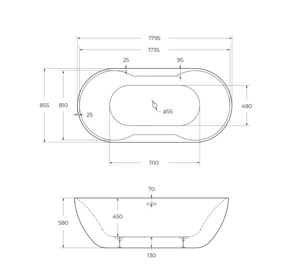 Акриловая ванна BelBagno BB28
