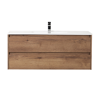 Тумба с раковиной подвесная BelBagno KRAFT 120 Rovere Tabacco, раковина белая