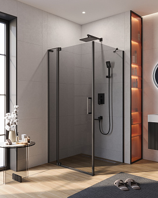 Душевой уголок CEZARES SLIDER-AH-1-100-100/110-GRIGIO-NERO