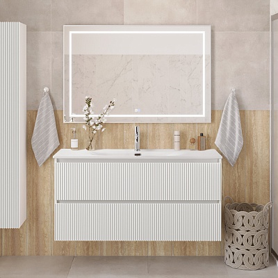 Тумба с раковиной подвесная BelBagno UNO 120 Bianco Opaco, раковина BB-8099-120