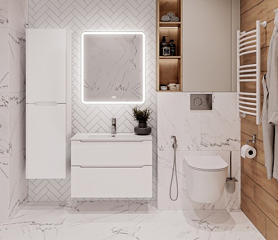 Тумба с раковиной подвесная BelBagno ETNA-H60 80 Bianco Lucido, раковина белая