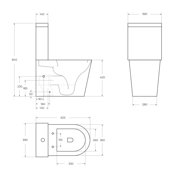 Чаша унитаза безободкового со смывом TORNADO BelBagno ПРИТЯЖЕНИЕ (FLAY) BB2149CP-TOR