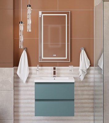 Тумба с раковиной подвесная BelBagno СТРУКТУРА (KRAFT) 60 Голубой Матовый, раковина BB-8070-60