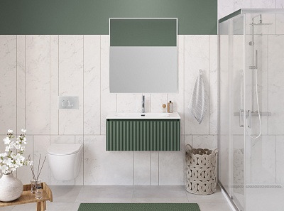 Тумба с раковиной подвесная с одним ящиком BelBagno UNO 80 Еловый Матовый, раковина BB-8099-80