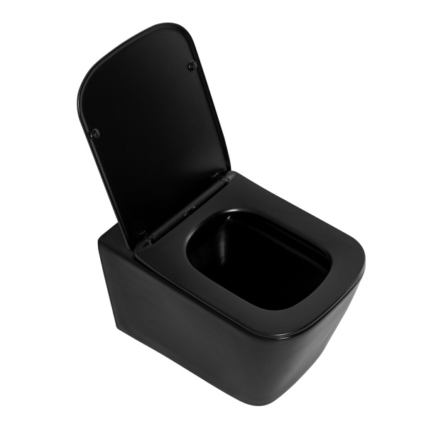 Унитаз подвесной безободковый BelBagno ARDENTE-C BB3202CHR-MB с сиденьем BB3202SC-MB