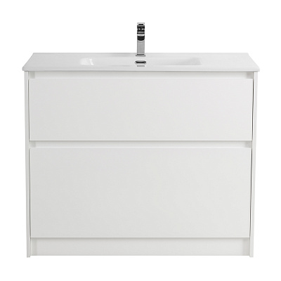 Тумба с керамической раковиной напольная BelBagno KRAFT 100 Bianco Opaco, раковина BB1000ETL белая