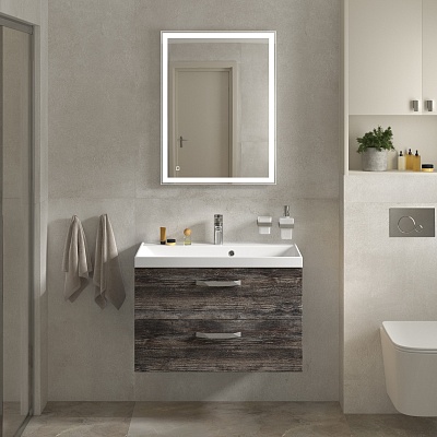 Тумба с раковиной подвесная BelBagno AURORA 80 Pino Pasadena, раковина белая