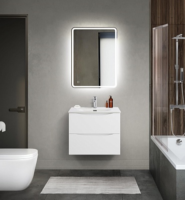 Тумба с раковиной подвесная BelBagno MARINO-CER-MINI 60 Bianco Lucido, раковина белая