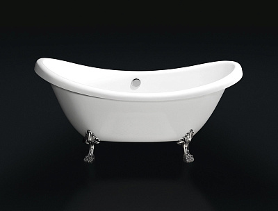 Акриловая ванна BelBagno BB05 с ножками и сливом-переливом