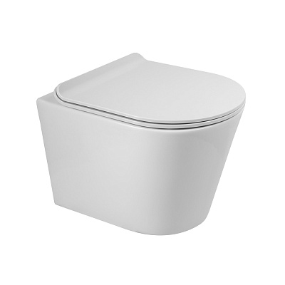 Унитаз подвесной безободковый BelBagno FLAY-R BB053CHR с сиденьем BB901SC