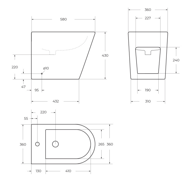 Биде напольное BelBagno FLAY-R BB1003B