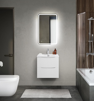 Тумба с раковиной подвесная BelBagno MARINO-CER-MINI 50 Bianco Opaco, раковина белая