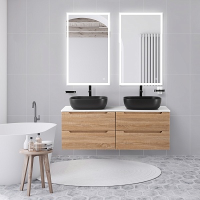 Тумбы со столешницей подвесная BelBagno ETNA 140 Rovere Bianco