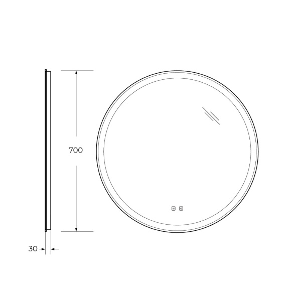 Зеркало BelBagno SPC-RNG-700-LED-TCH-SND