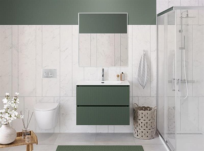 Тумба с раковиной подвесная BelBagno UNO 80 Еловый Матовый, раковина BB-8099-80