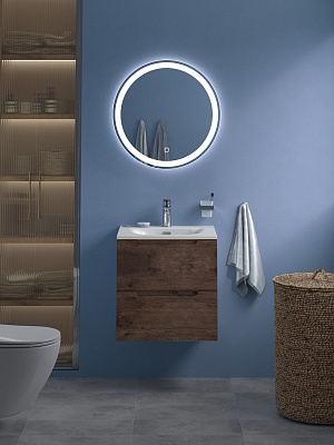 Тумба с раковиной подвесная BelBagno ETNA 39 50 Rovere Moro, раковина белая BB-8099-3-50