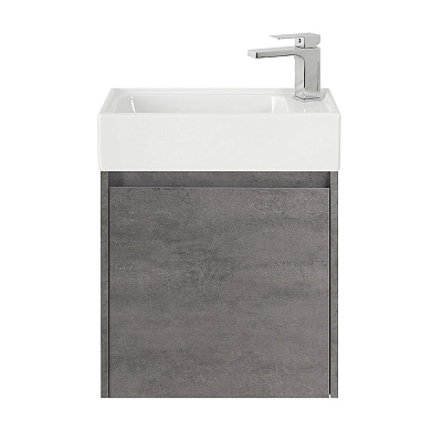 Тумба с раковиной подвесная BelBagno KRAFT MINI 50 Cemento Grigio правосторонняя, раковина белая