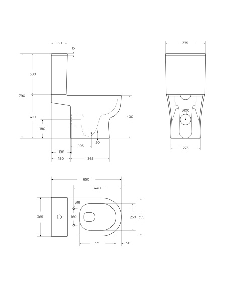 Унитаз-компакт с сиденьем и смывом TORNADO BelBagno УЮТ (LOUNGE)-TOR-2 BB2802CP/T-TOR/SC