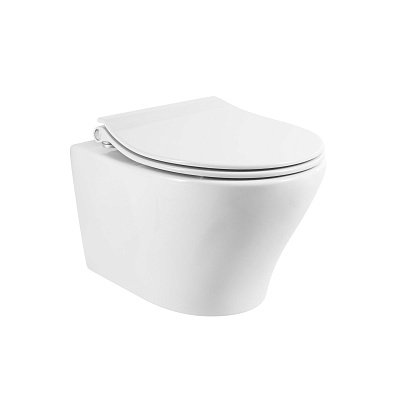 Унитаз подвесной безободковый BelBagno ACQUA BB340CHR с сиденьем BB216QSC
