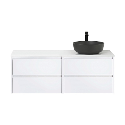 Тумба со столешницей и накладной раковиной подвесная BelBagno KRAFT 120 Bianco Opaco, раковина справа