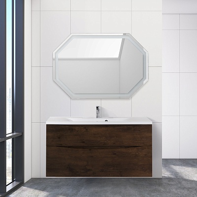 Тумба с раковиной подвесная BelBagno MARINO-H60 120 Rovere Moro, раковина белая
