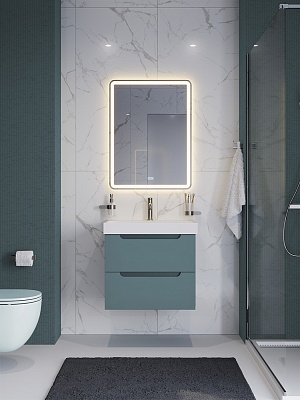 Тумба с раковиной подвесная BelBagno ЭТНА (ETNA) 60 Голубой Матовый, раковина BB-8078-60