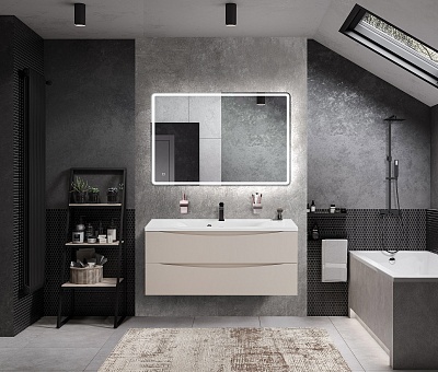 Тумба с раковиной подвесная BelBagno MARINO 120 Crema Opaco, раковина белая