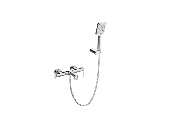 BELBAGNO ACQUA Смеситель для ванны и душа в комплекте с ручным душем, шлангом и держателем, хром ACQUA-VASM/DFS-CRM