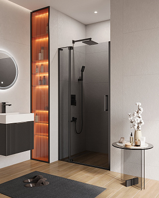 Душевая дверь в нишу CEZARES SLIDER-B-1-100/110-GRIGIO-NERO