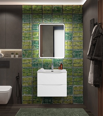 Тумба с раковиной подвесная BelBagno MARINO-CER-N 60 Bianco Lucido, раковина белая
