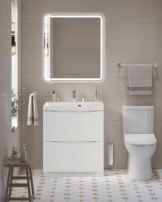 Тумба с раковиной напольная BelBagno MARINO 70 Bianco Lucido, раковина белая