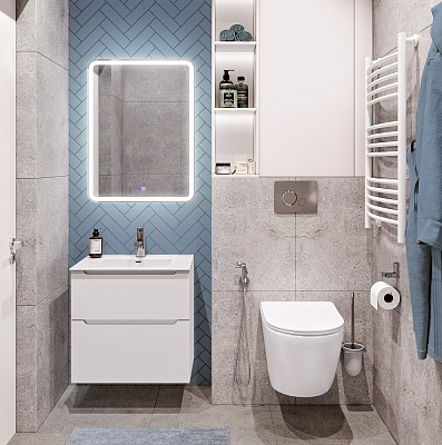 Тумба с раковиной подвесная BelBagno ETNA-H60 60 Bianco Lucido, раковина белая