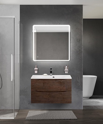 Тумба с раковиной подвесная BelBagno MARINO 80 Rovere Moro, раковина белая BB800/450-LV-MR-FT