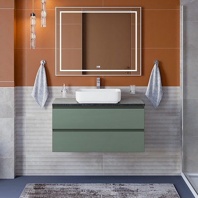 Тумба со столешницей подвесная BelBagno KRAFT 100 Еловый Матовый, столешница KEP-100-MNO
