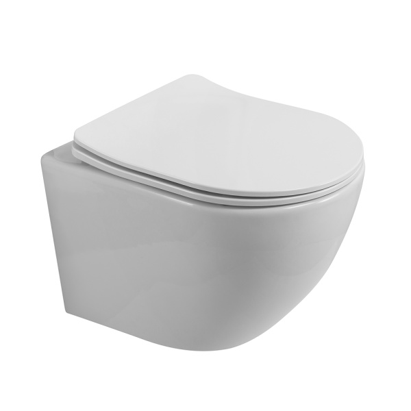 BELBAGNO UNO 2.1 Унитаз подвесной безободковый с сиденьем дюропласт soft close BB7006CHR/SC
