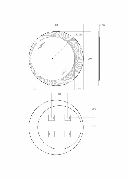 Зеркало CEZARES CZR-SPC-D900-LED