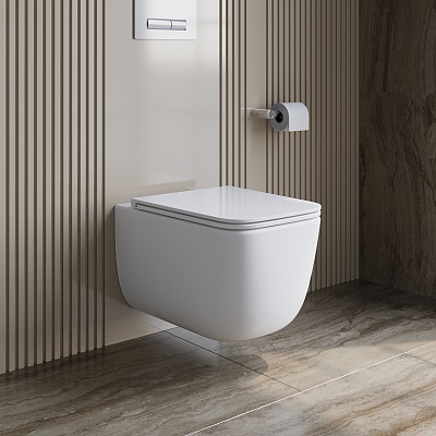 Унитаз подвесной безободковый с сиденьем BelBagno LUCE BB076CH-TOR/SC