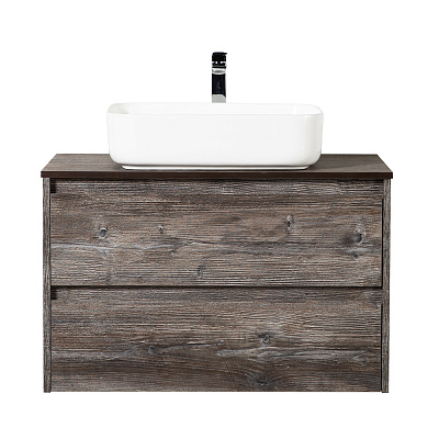 Тумба со столешницей и накладной раковиной подвесная BelBagno KRAFT 80 Pino Pasadena