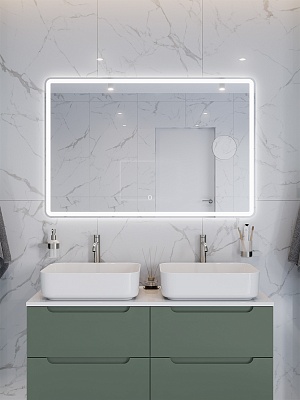 Зеркало с подсветкой и встроенной линзой 3-х кратного увеличения BelBagno SPC-MAR-1200-800-LED-TCH-LNZ