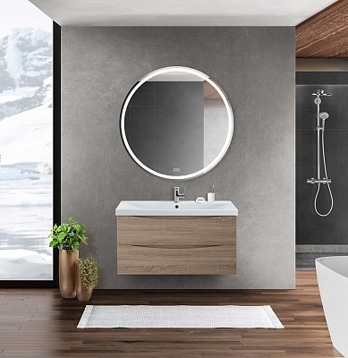 Тумба с раковиной подвесная BelBagno MARINO-CER 100 Rovere Bianco, раковина белая