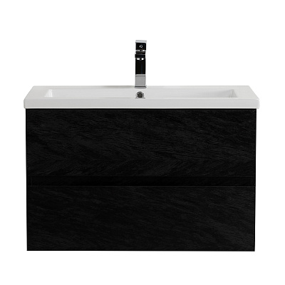 Тумба с раковиной подвесная CEZARES MOLVENO 46 80 Nero, раковина белая CZR-8070-80