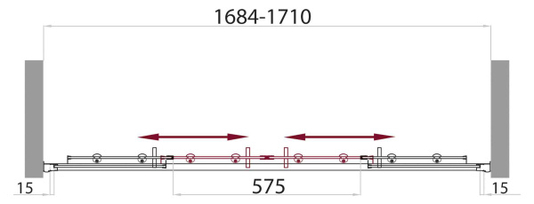 Душевая шторка на ванну BelBagno UNO-VF-2-170/145-P-Cr