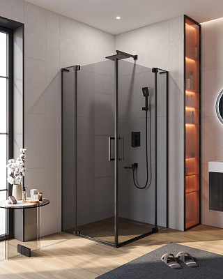 Душевой уголок CEZARES SLIDER-AH-2-70/80-100/110-GRIGIO-NERO