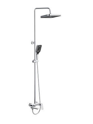 Душевая стойка со смесителем и изливом BelBagno DUE-VSCM-CRM