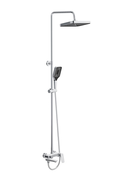 BELBAGNO DUE Душевая стойка со смесителем и изливом, хром DUE-VSCM-CRM